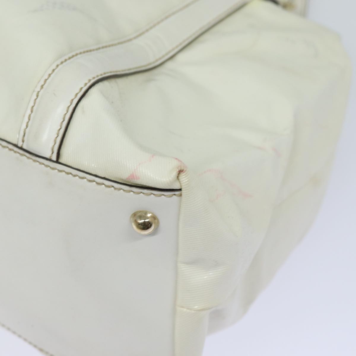 GUCCI Web Sherry Line Tote Bag Coated Canvas White Red Green 162094 80821