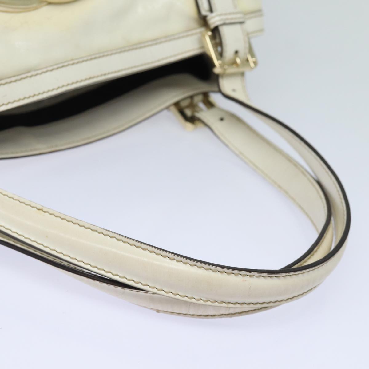 GUCCI Web Sherry Line Tote Bag Coated Canvas White Red Green 162094 80821