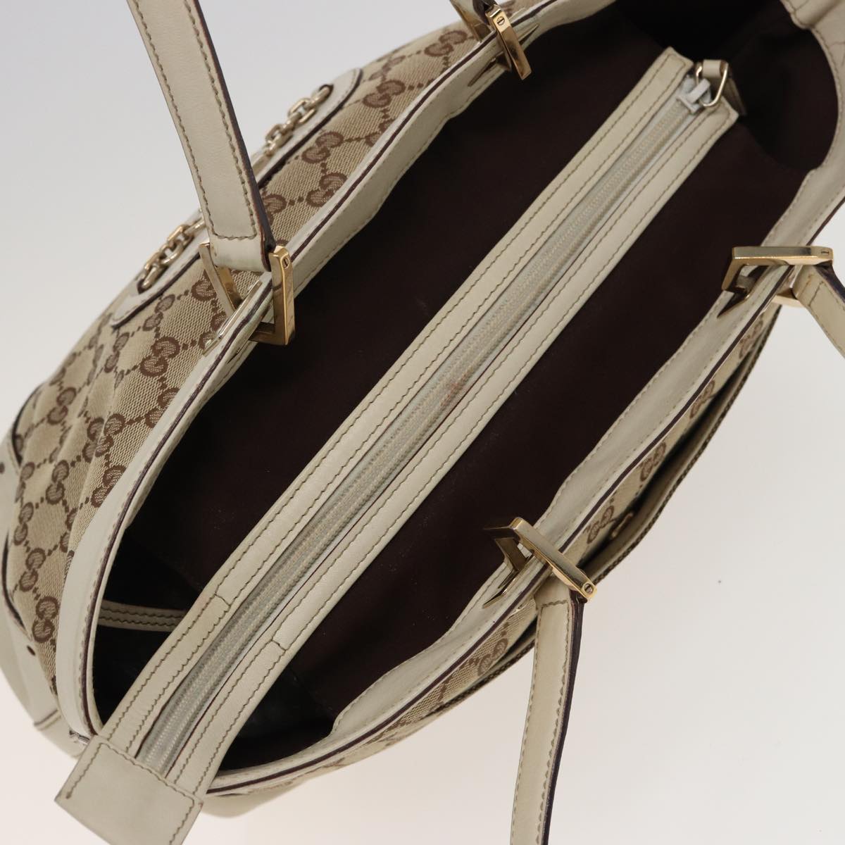 GUCCI GG Canvas Tote Bag Beige 145993 80822