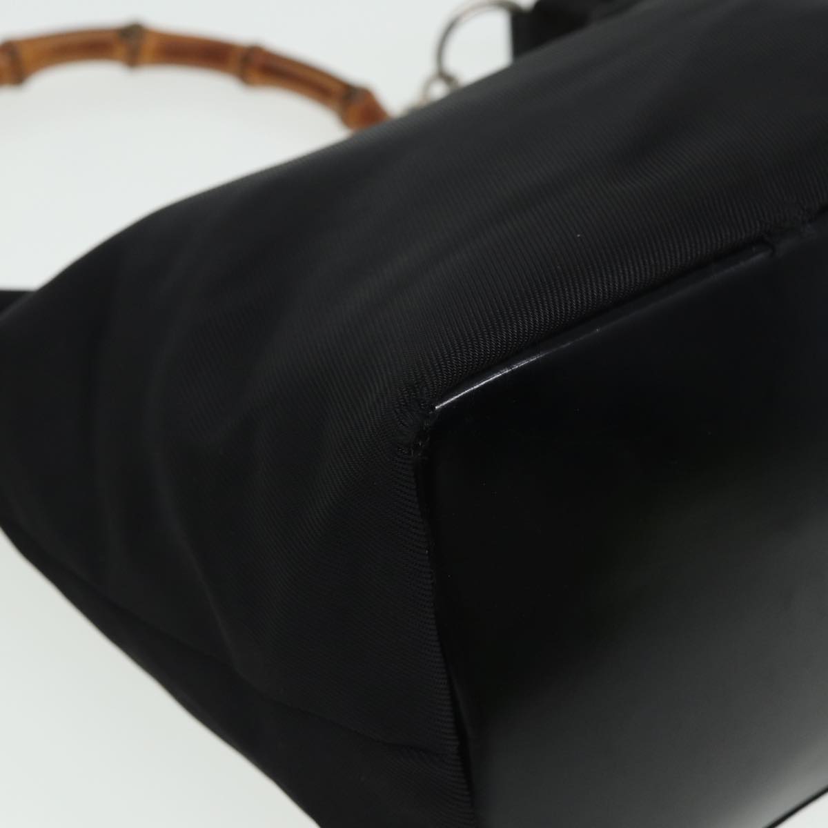 GUCCI Bamboo Shoulder Bag Nylon Black 000 1956 0531 80823