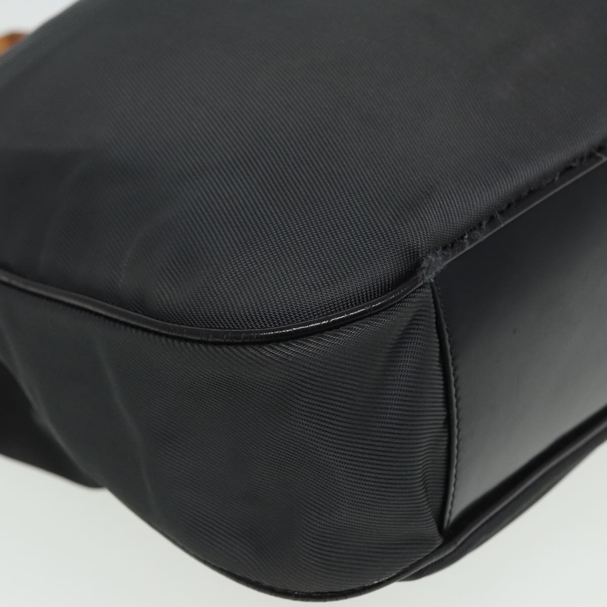 GUCCI Bamboo Shoulder Bag Nylon 2way Gray 001 3754 1577 80826