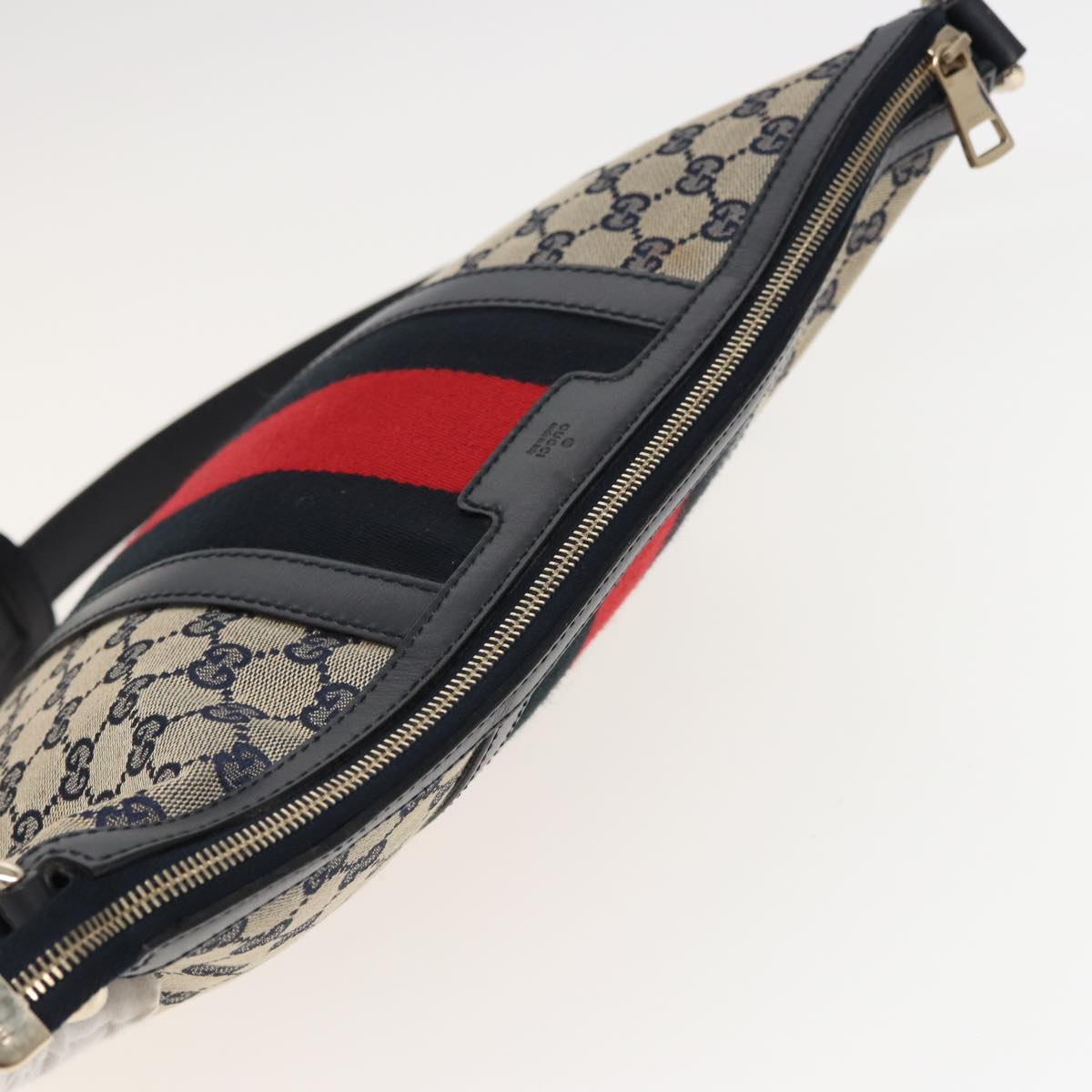 GUCCI GG Canvas Sherry Line Shoulder Bag Navy Red 257032 80828