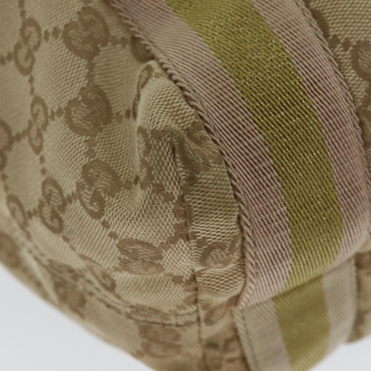 GUCCI GG Canvas Sherry Line Tote Bag Beige Pink gold 189669 80829