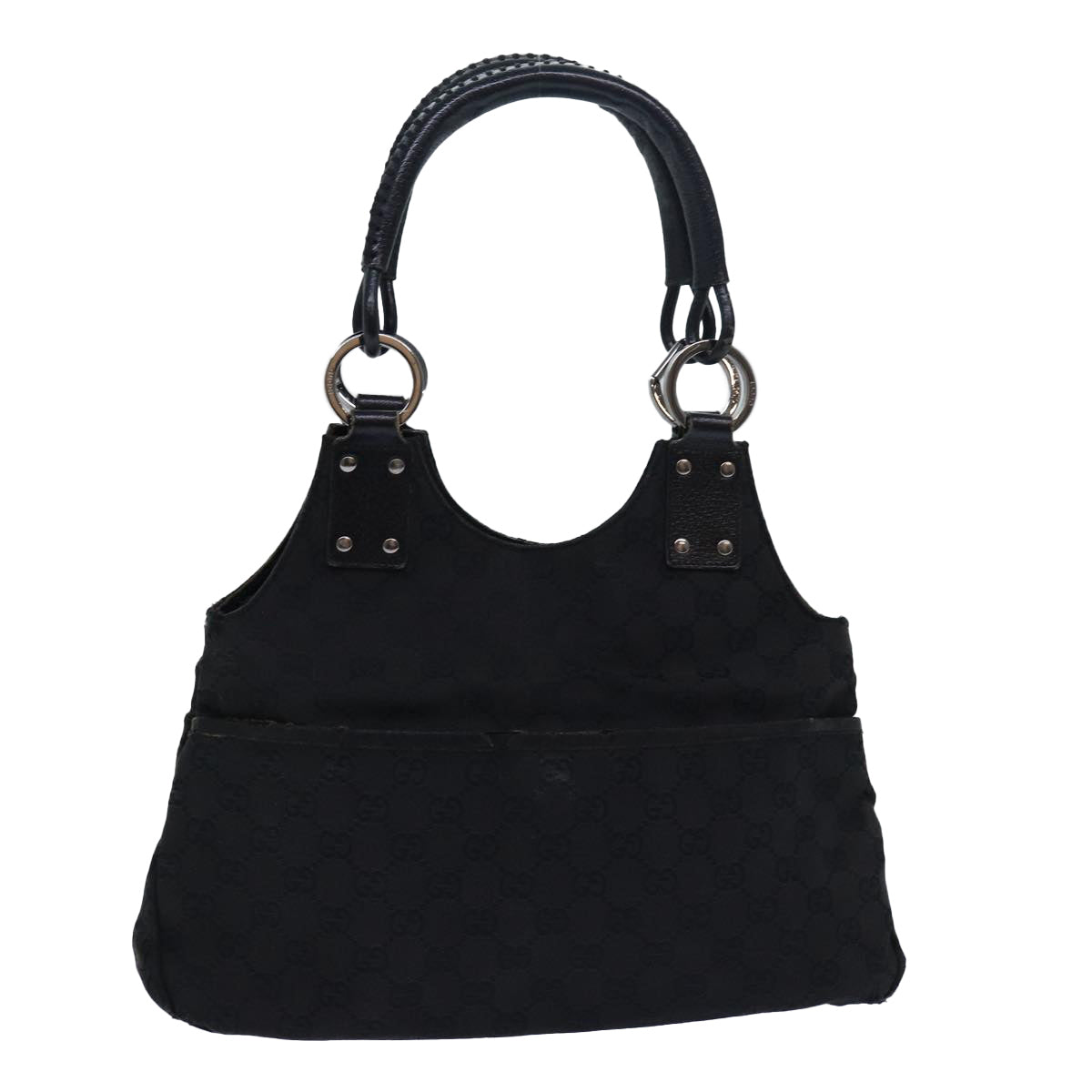 GUCCI GG Canvas Shoulder Bag Black 131329 80831