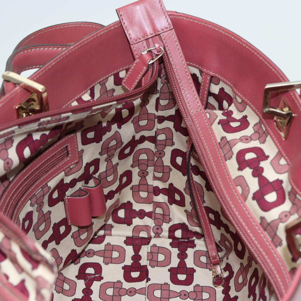 GUCCI GG Canvas Guccissima Hand Bag Pink 145993 80835