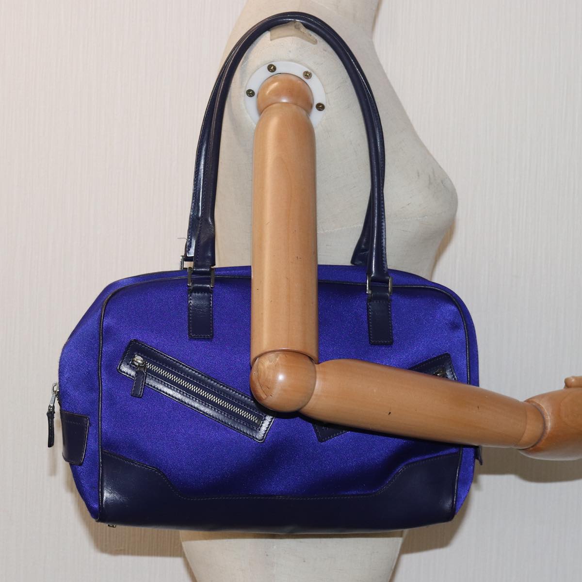 GUCCI Hand Bag Nylon Blue 002 1115 80838