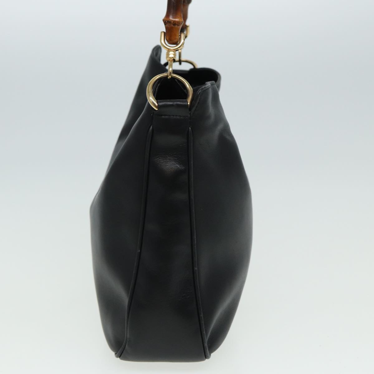 GUCCI Bamboo Shoulder Bag Leather 2way Black 001 3754 1638 80841
