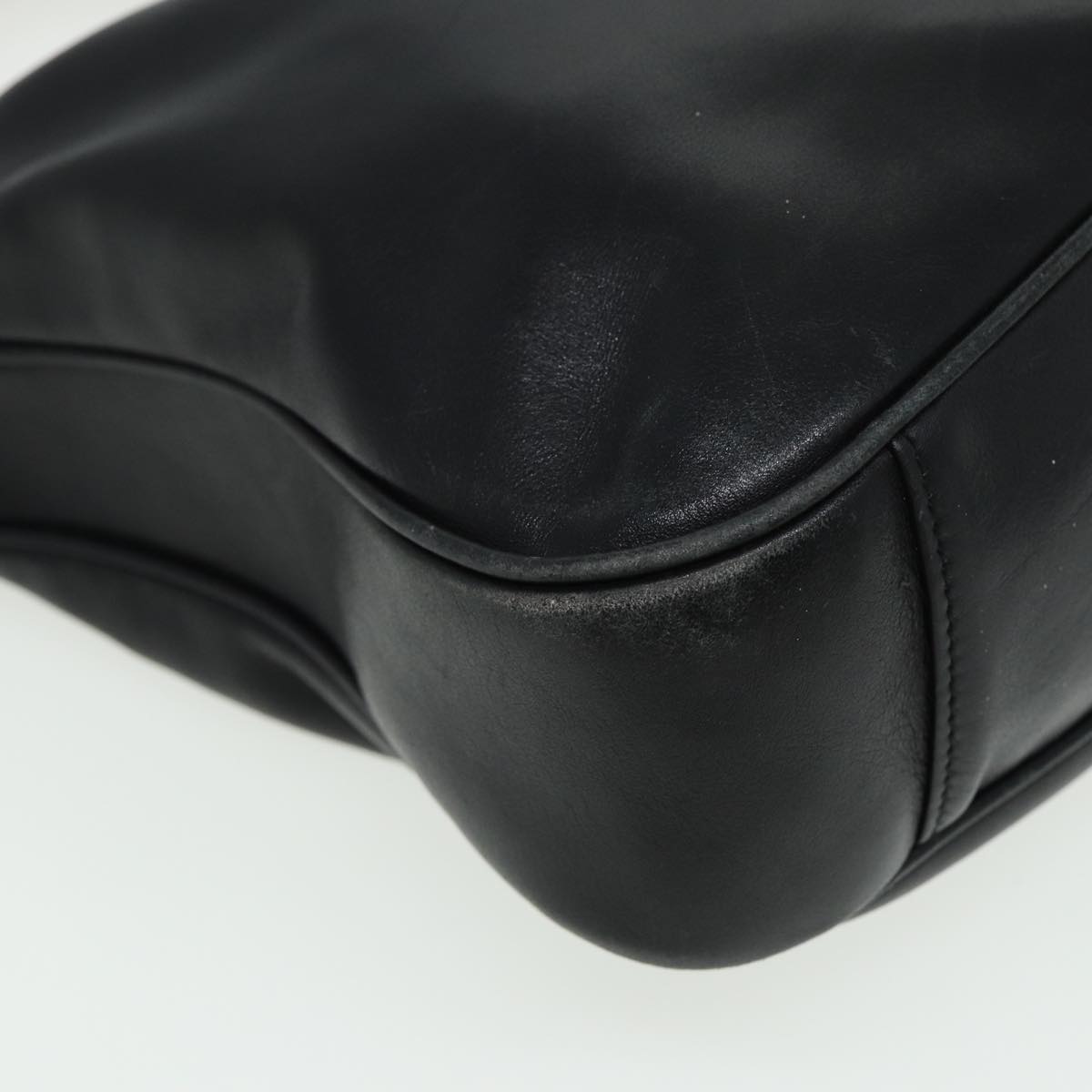 GUCCI Bamboo Shoulder Bag Leather 2way Black 001 3754 1638 80842