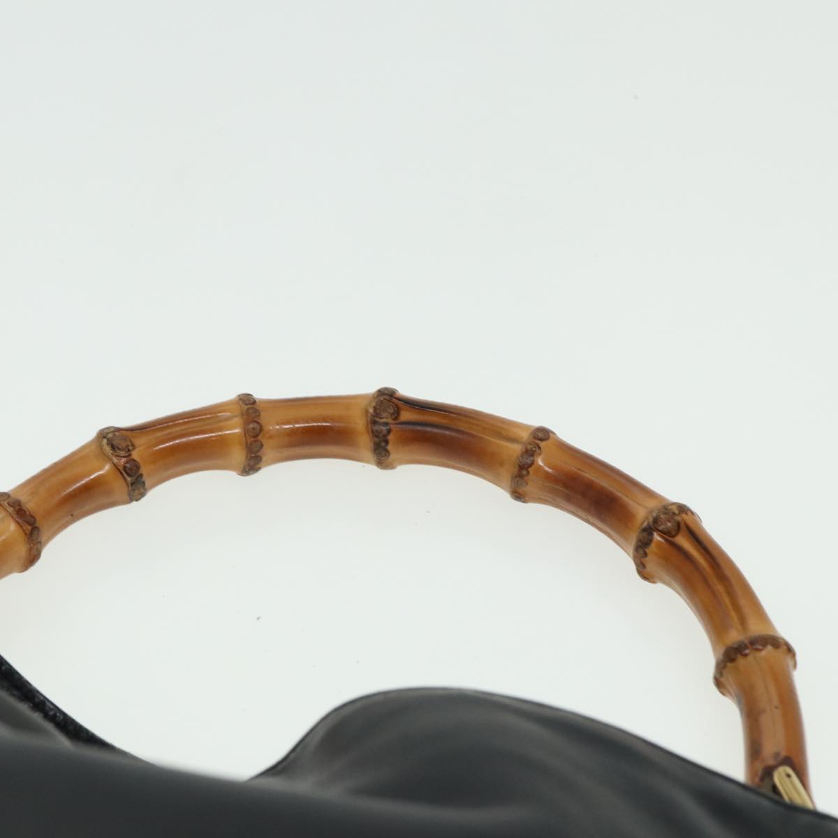 GUCCI Bamboo Shoulder Bag Leather 2way Black 001 3754 1638 80842