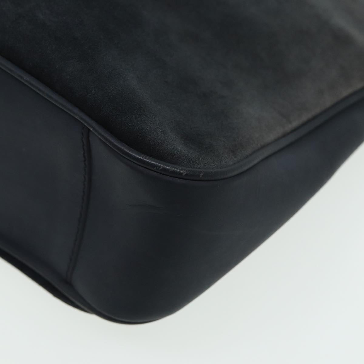 GUCCI Bamboo Shoulder Bag Suede Black 001 1638 2615 80843