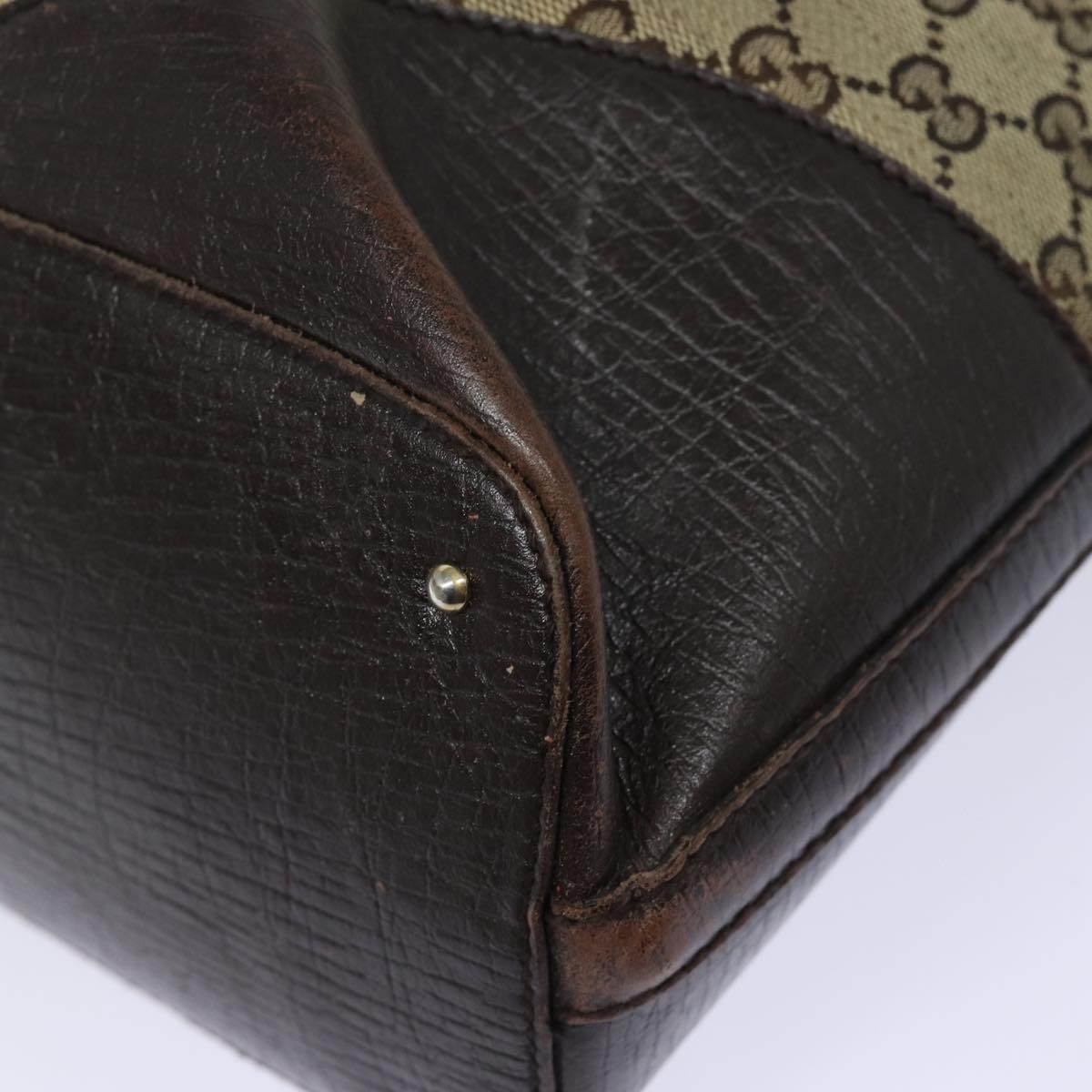 GUCCI GG Canvas Web Sherry Line Horsebit Tote Bag Beige Red 137385 80847