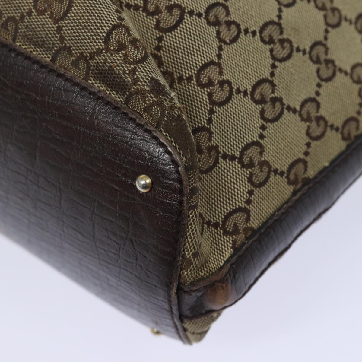GUCCI GG Canvas Web Sherry Line Horsebit Tote Bag Beige Red 137385 80847