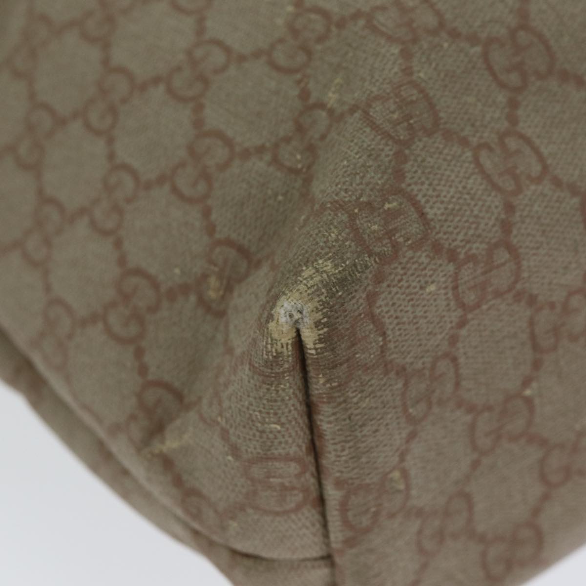 GUCCI GG Supreme Tote Bag PVC Leather Beige 211137 80851