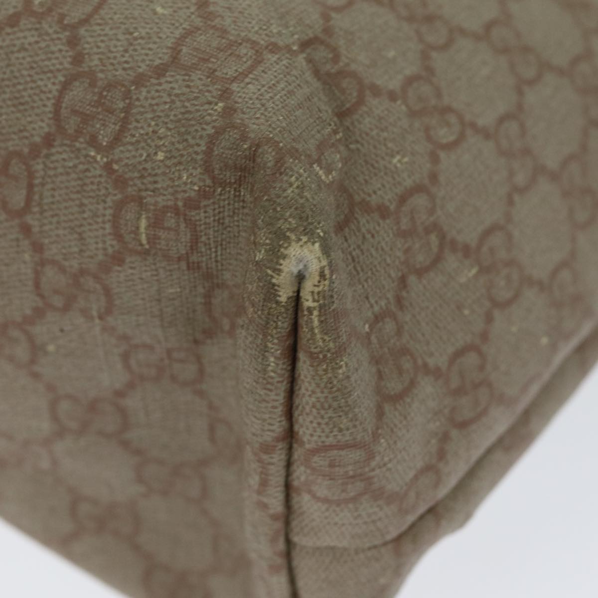 GUCCI GG Supreme Tote Bag PVC Leather Beige 211137 80851