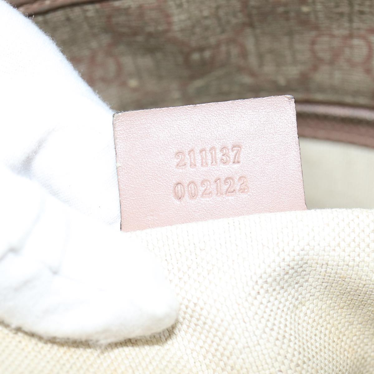 GUCCI GG Supreme Tote Bag PVC Leather Beige 211137 80851
