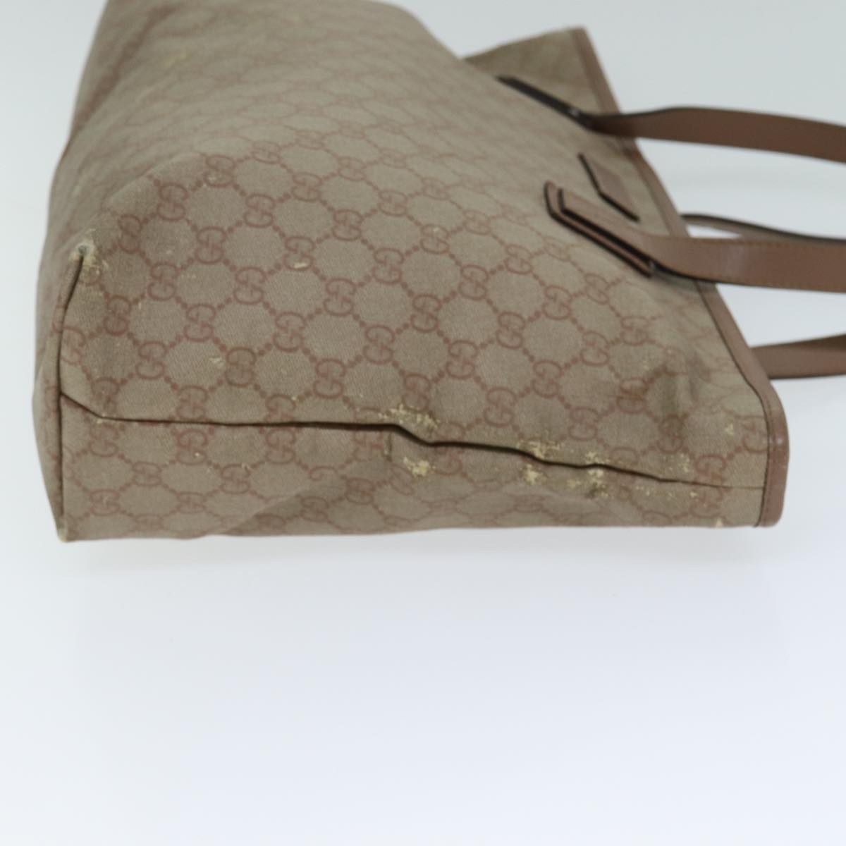 GUCCI GG Supreme Tote Bag PVC Leather Beige 211137 80851