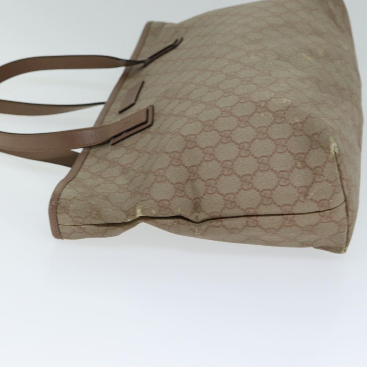 GUCCI GG Supreme Tote Bag PVC Leather Beige 211137 80851