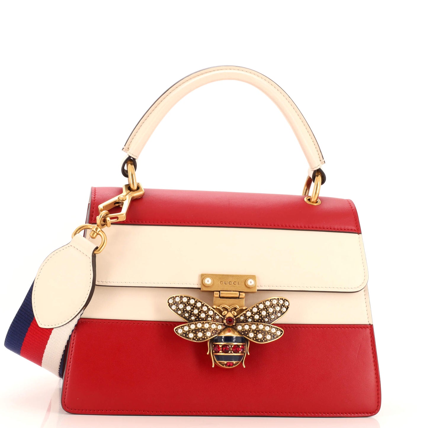 Queen Margaret Top Handle Bag Colorblock Leather Small
