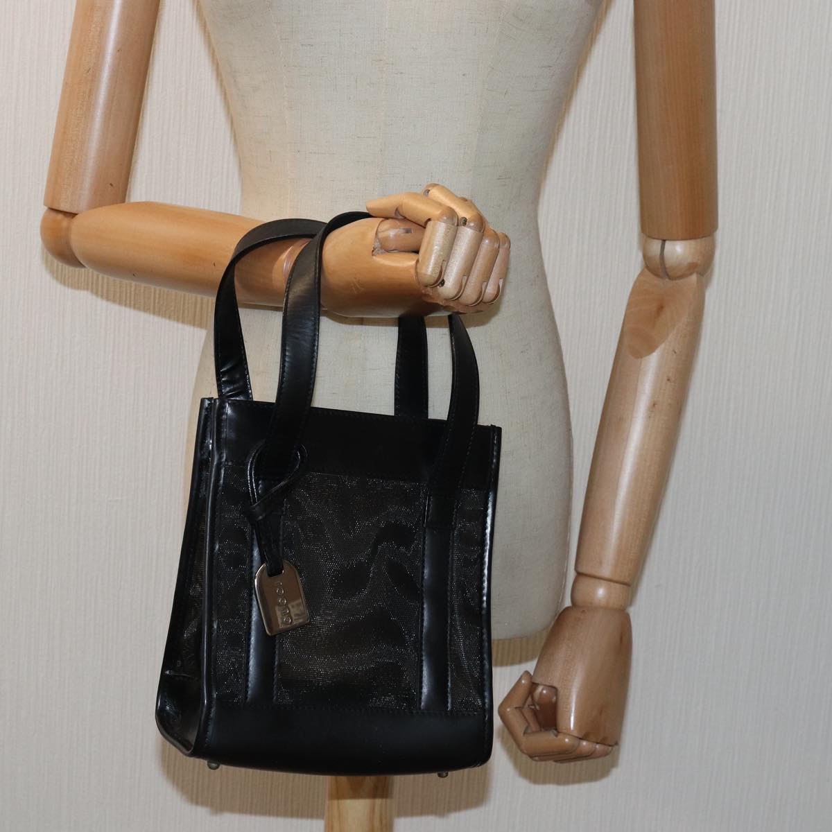 GUCCI Hand Bag Nylon Black 80886