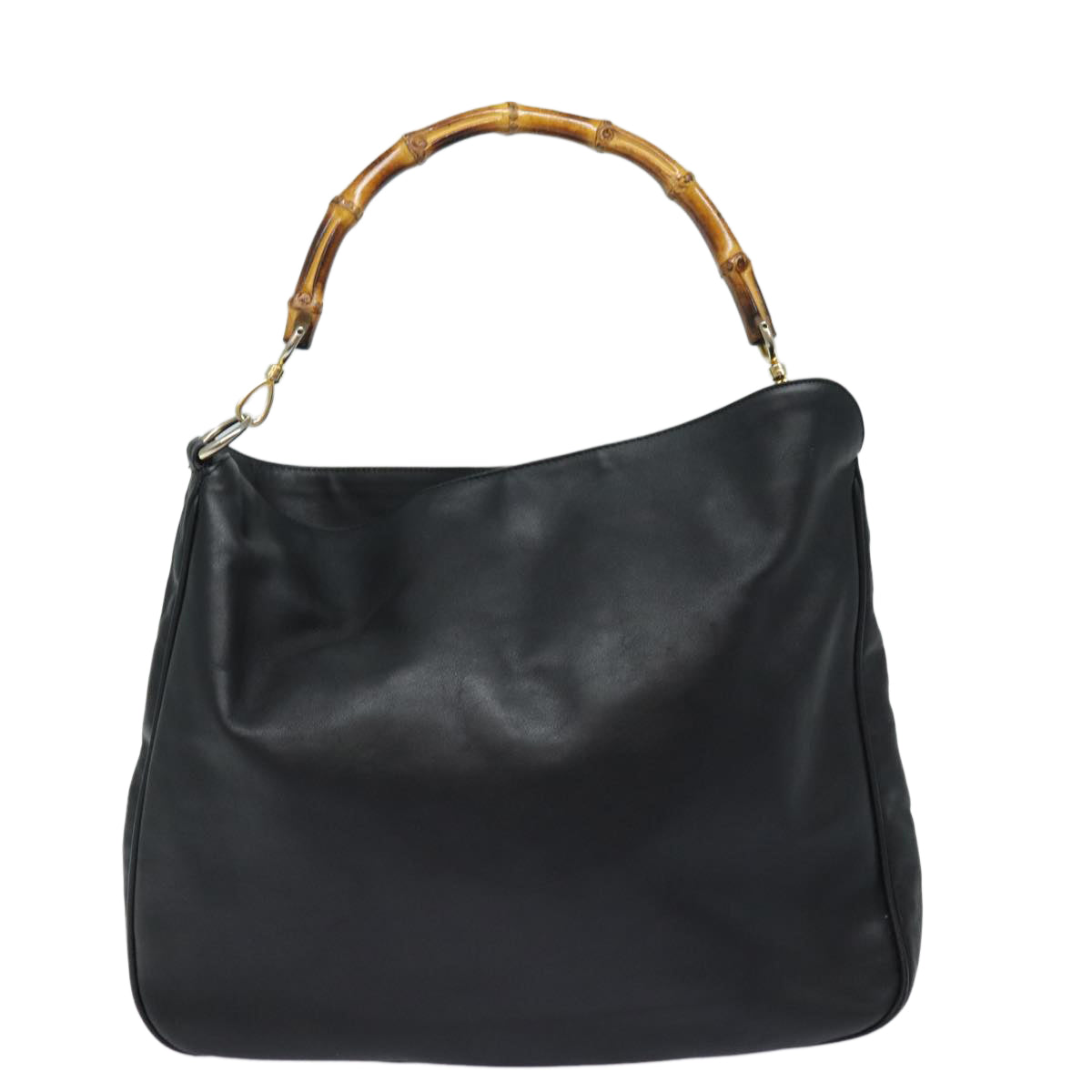 GUCCI Bamboo Shoulder Bag Leather 2way Black 001 1781 80887