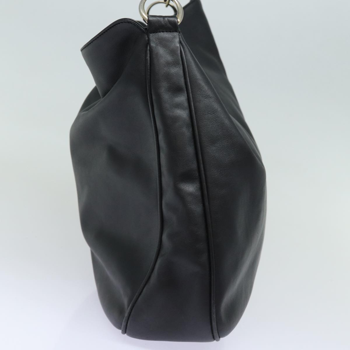 GUCCI Bamboo Shoulder Bag Leather 2way Black 001 1781 80887