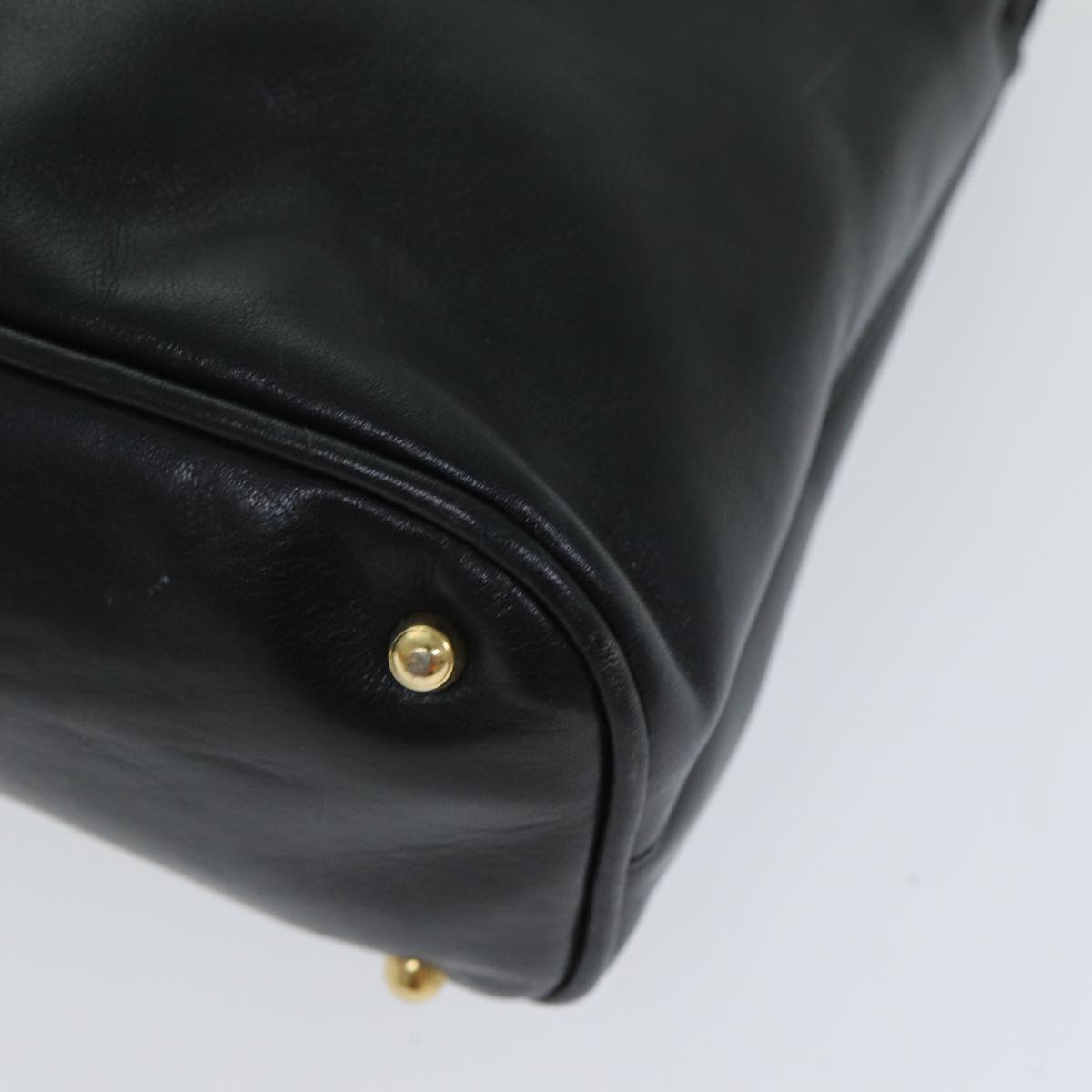 GUCCI Bamboo Hand Bag Leather 2way Black 000 1186 0289 80888