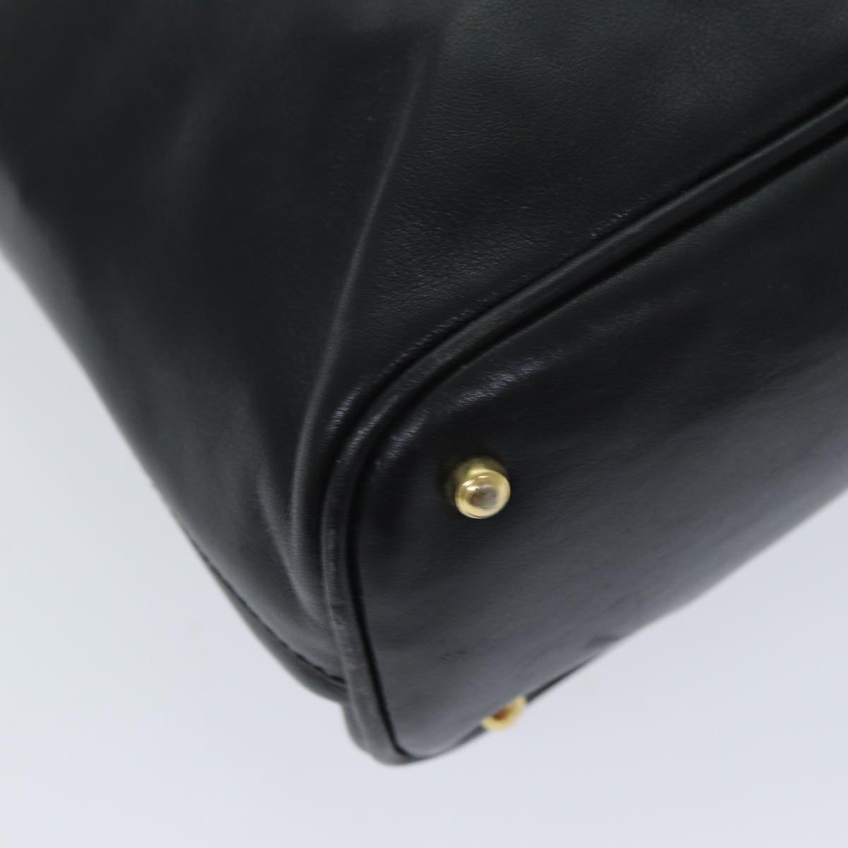 GUCCI Bamboo Hand Bag Leather 2way Black 000 1186 0289 80888