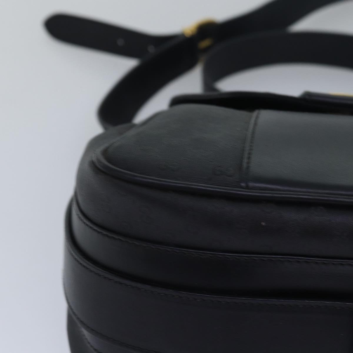 GUCCI Micro GG Supreme Shoulder Bag PVC Black 80932