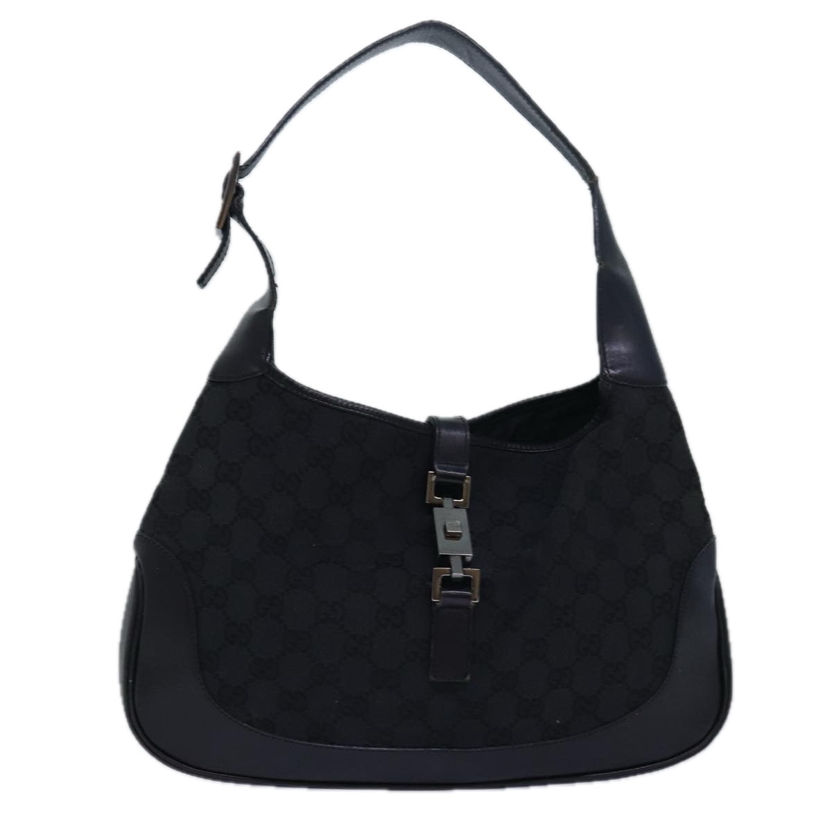 GUCCI GG Canvas Jackie Shoulder Bag Black 001 3306 80935