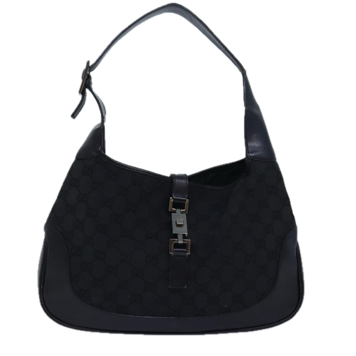 GUCCI GG Canvas Jackie Shoulder Bag Black 001 3306 80935