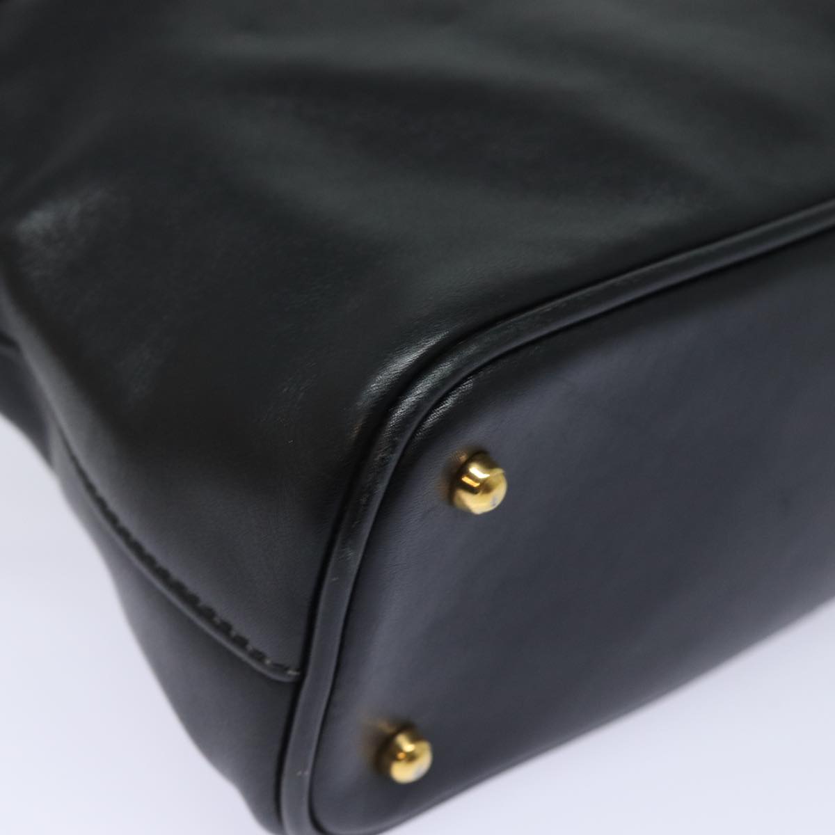 GUCCI Bamboo Hand Bag Leather Black 80943