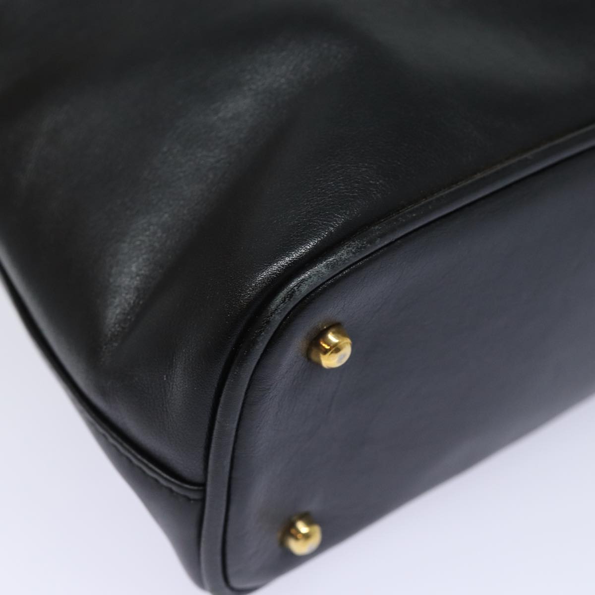 GUCCI Bamboo Hand Bag Leather Black 80943