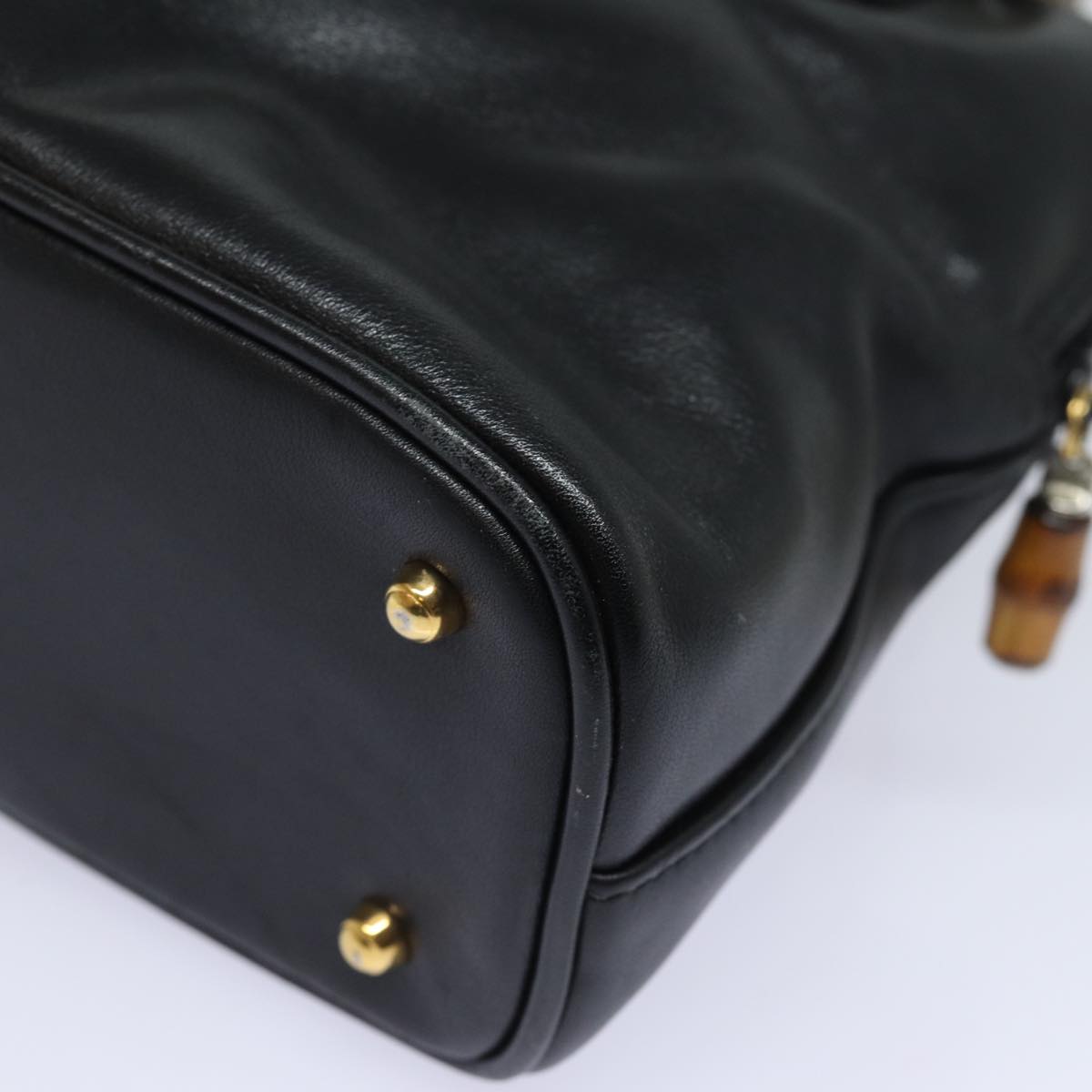 GUCCI Bamboo Hand Bag Leather Black 80943