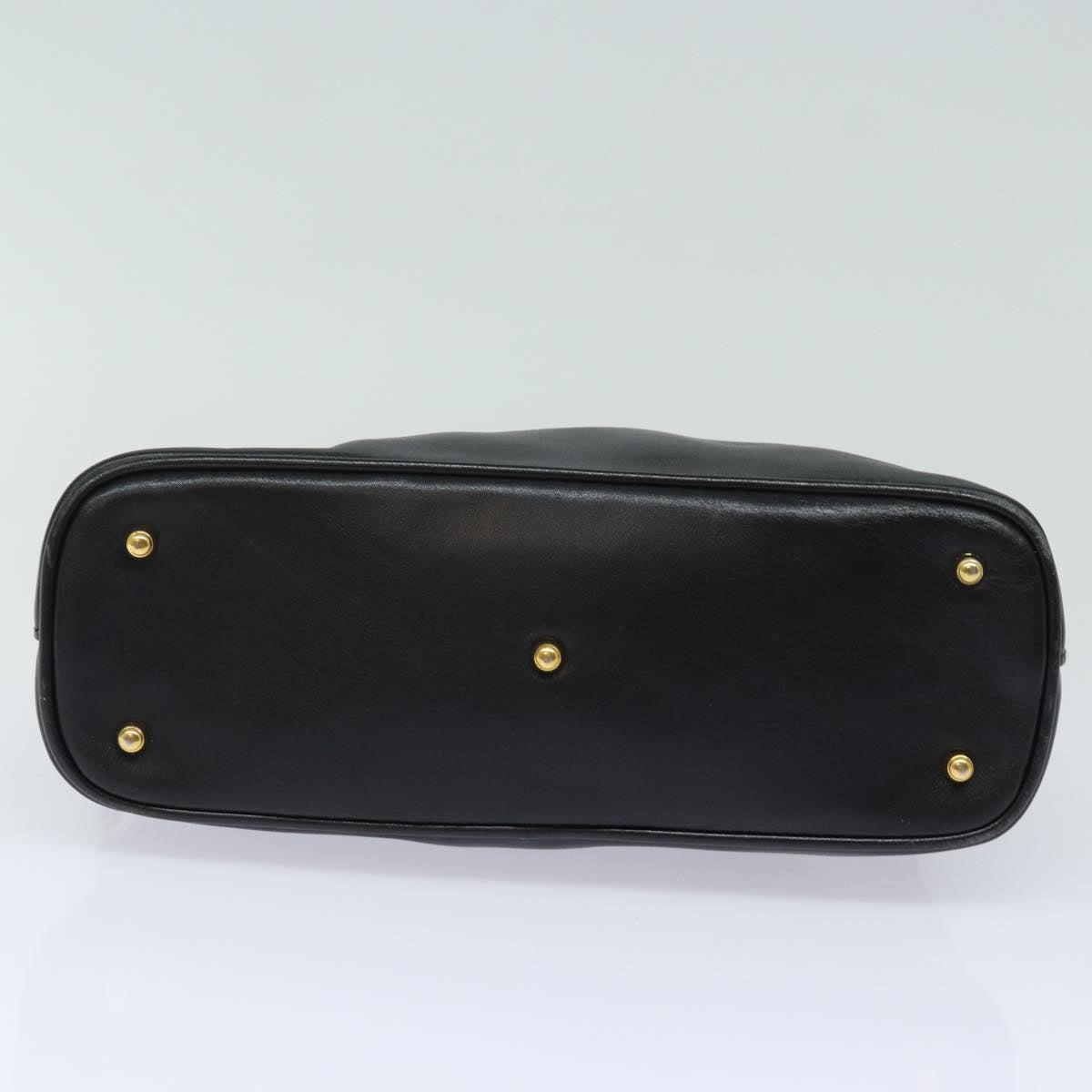 GUCCI Bamboo Hand Bag Leather Black 80943
