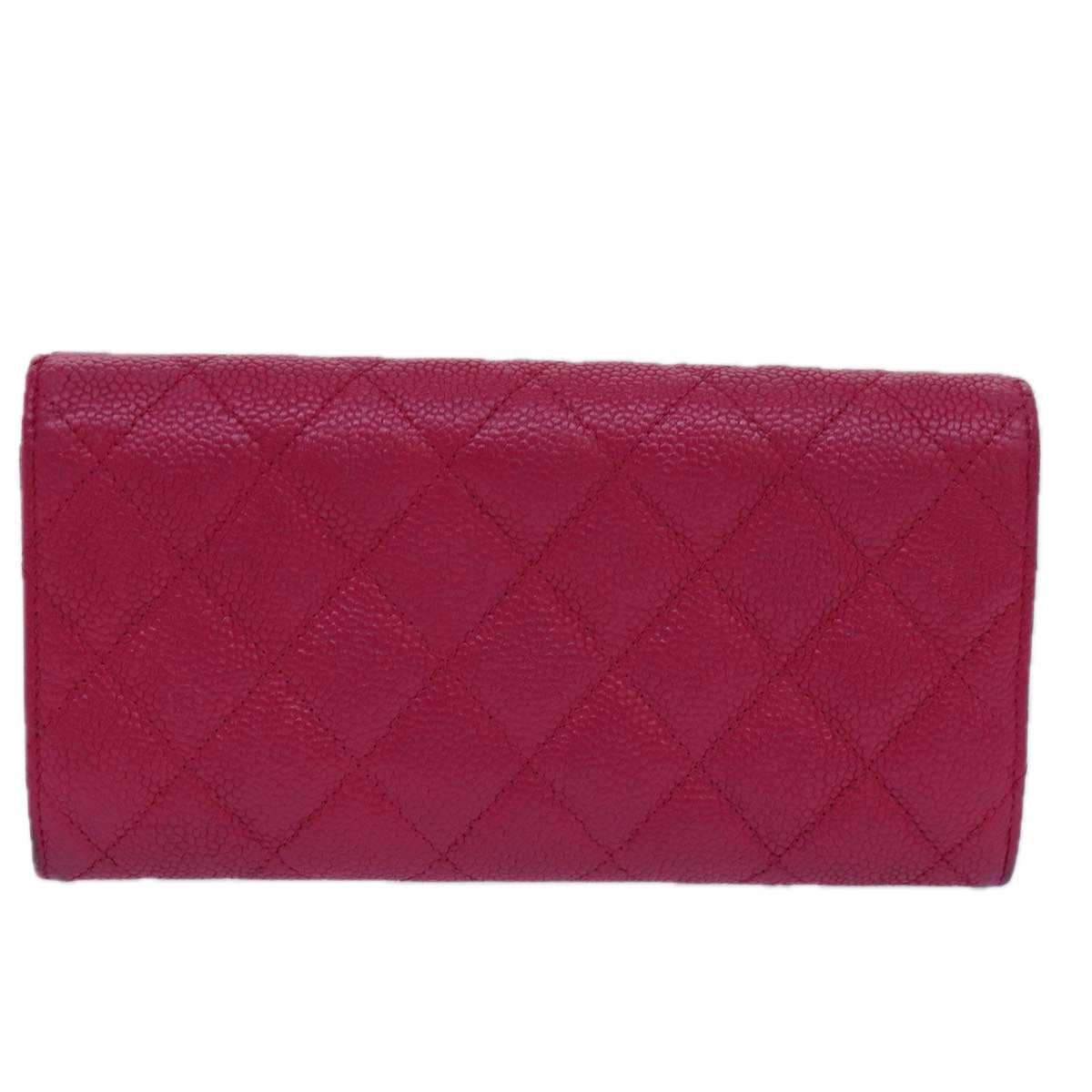 CHANEL Long Wallet Caviar Skin Pink CC 80946