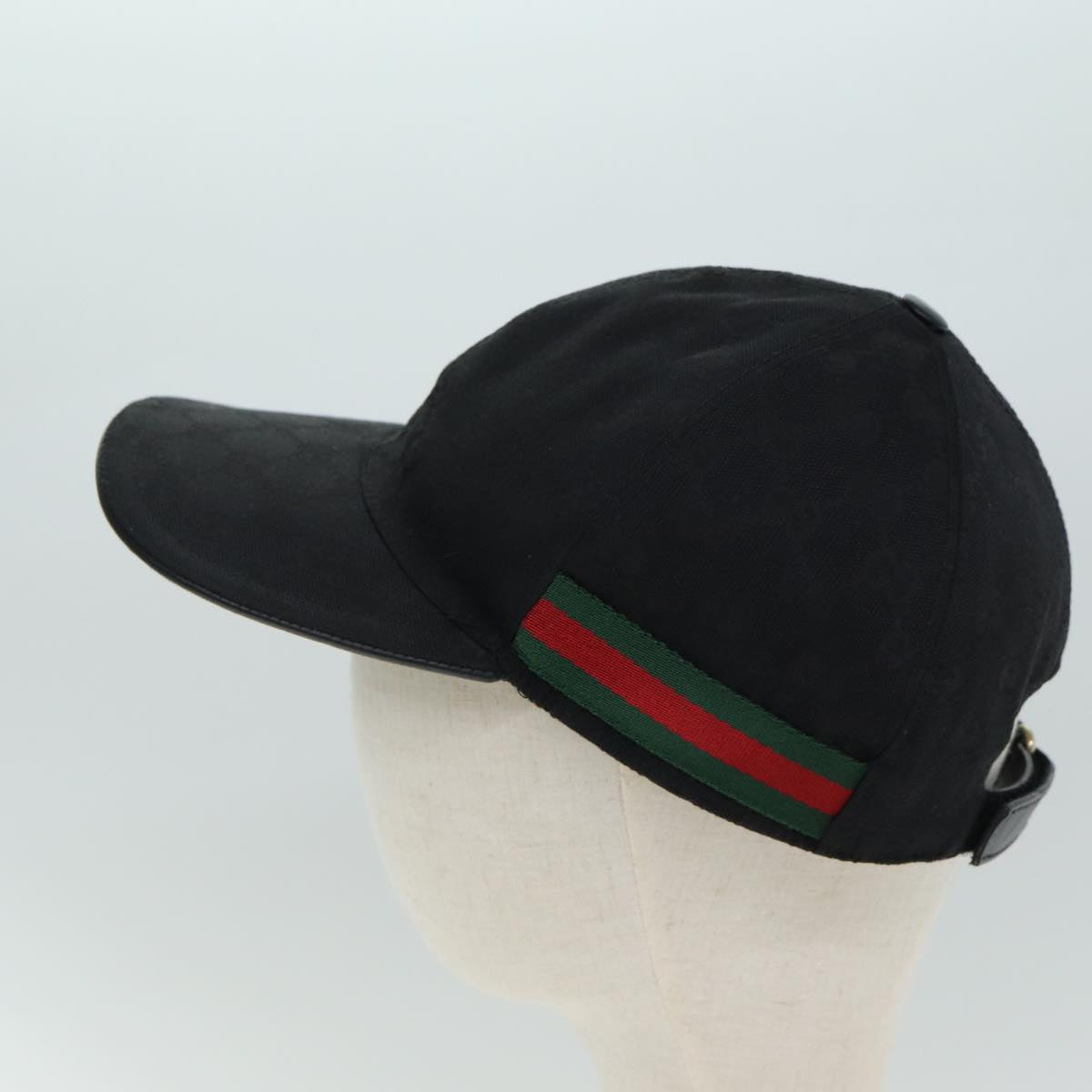 GUCCI GG Canvas Web Sherry Line Cap XL Black Red Green 80948