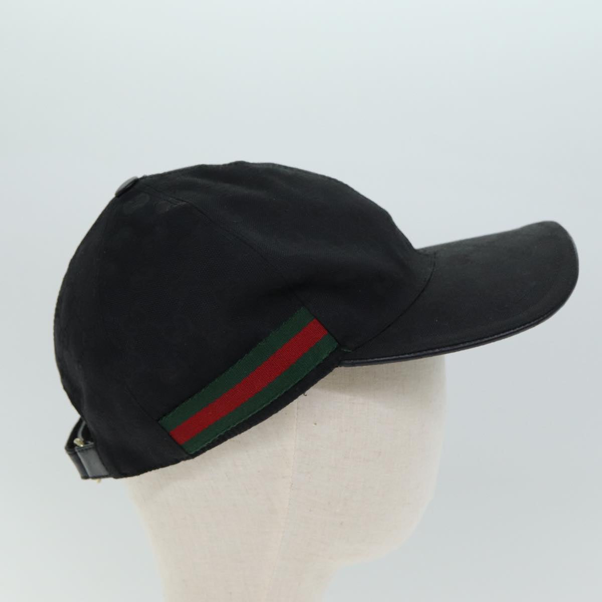 GUCCI GG Canvas Web Sherry Line Cap XL Black Red Green 80948