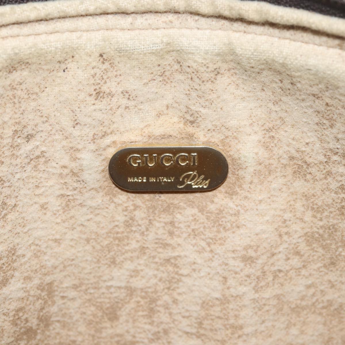 GUCCI GG Plus Supreme Clutch Bag PVC Beige 80949