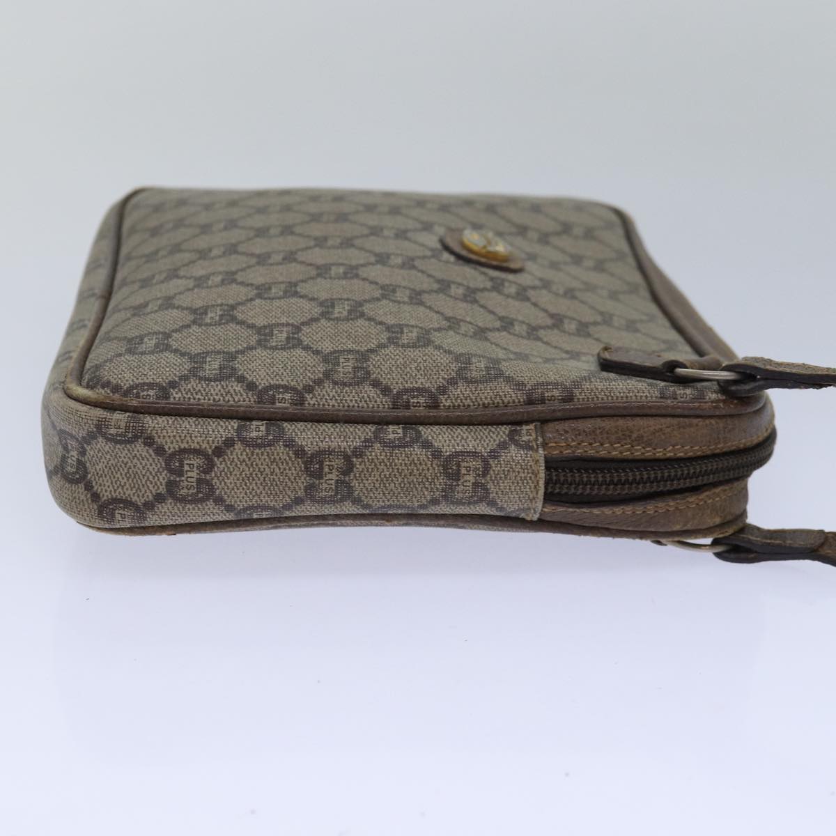 GUCCI GG Plus Supreme Clutch Bag PVC Beige 80949