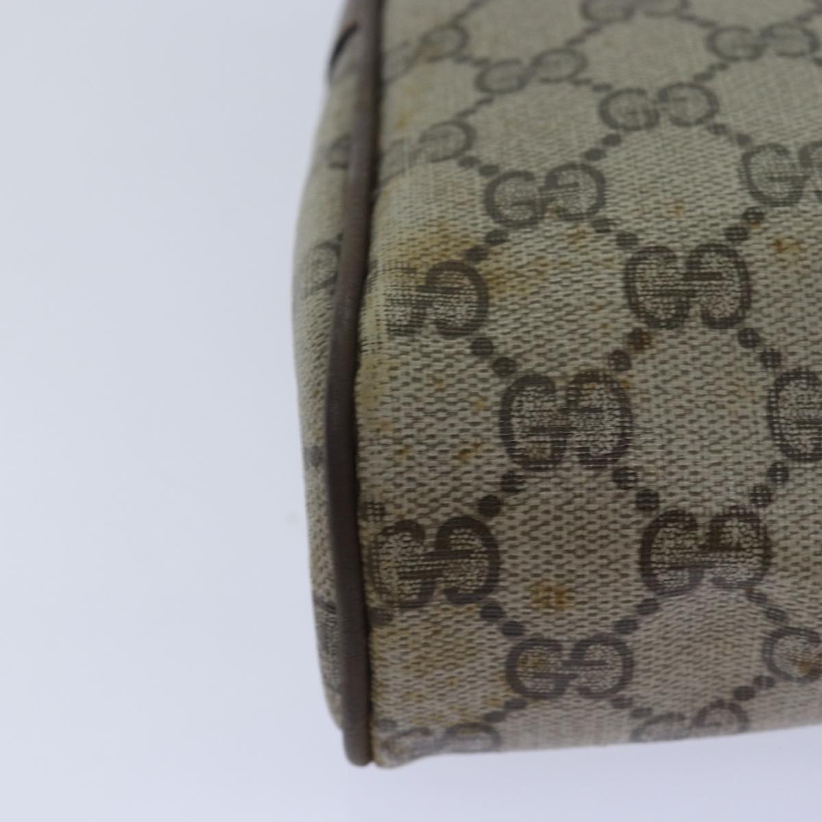GUCCI GG Supreme Web Sherry Line Clutch Bag PVC Beige Red 89 01 012 80952
