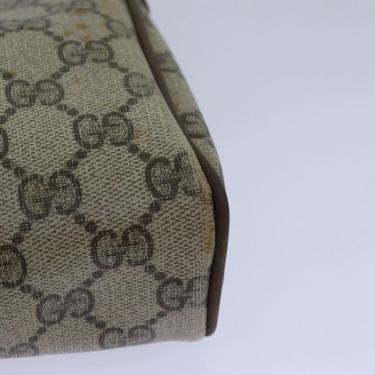 GUCCI GG Supreme Web Sherry Line Clutch Bag PVC Beige Red 89 01 012 80952