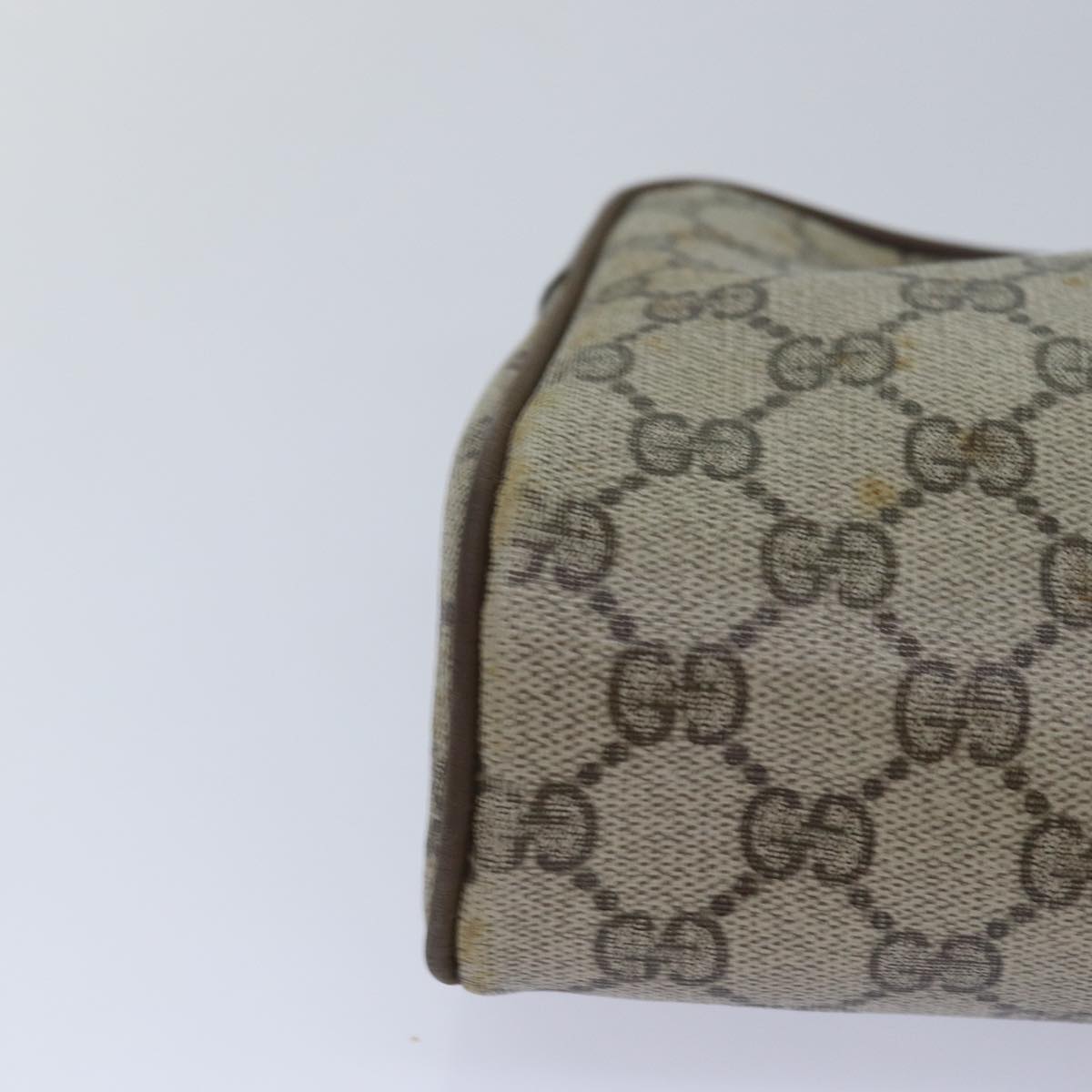 GUCCI GG Supreme Web Sherry Line Clutch Bag PVC Beige Red 89 01 012 80952