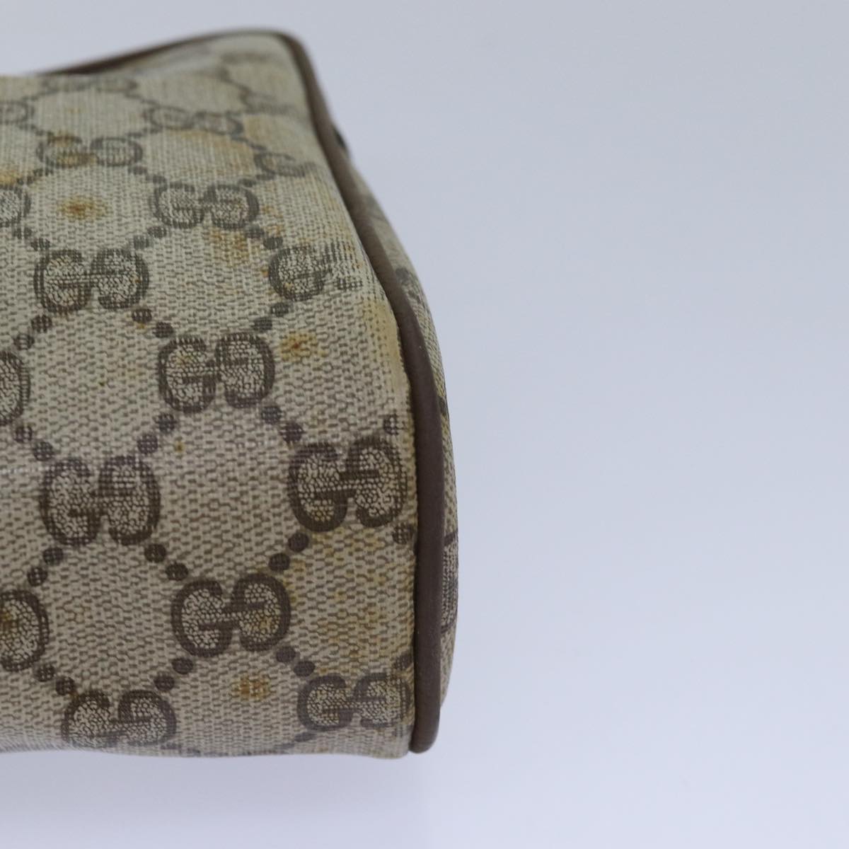 GUCCI GG Supreme Web Sherry Line Clutch Bag PVC Beige Red 89 01 012 80952