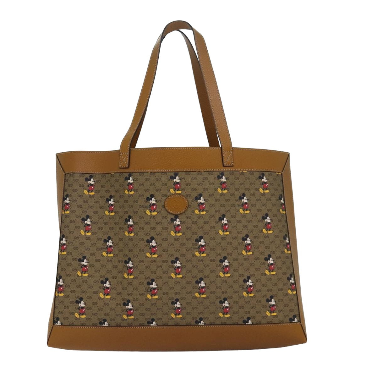 GUCCI Micro GG Disney Mickey Mouse Tote Bag PVC Leather Brown 547947 80986S