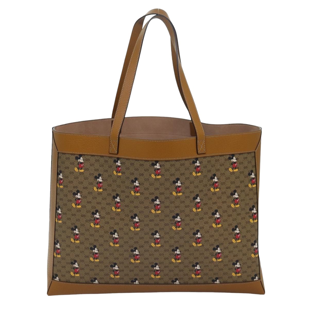 GUCCI Micro GG Disney Mickey Mouse Tote Bag PVC Leather Brown 547947 80986S