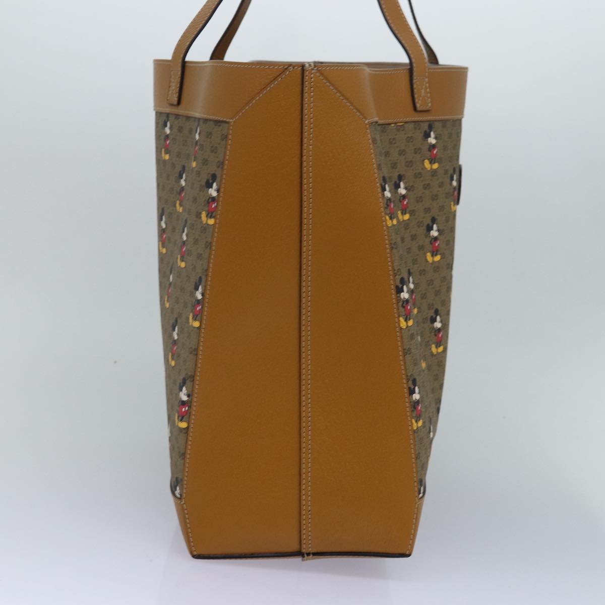 GUCCI Micro GG Disney Mickey Mouse Tote Bag PVC Leather Brown 547947 80986S