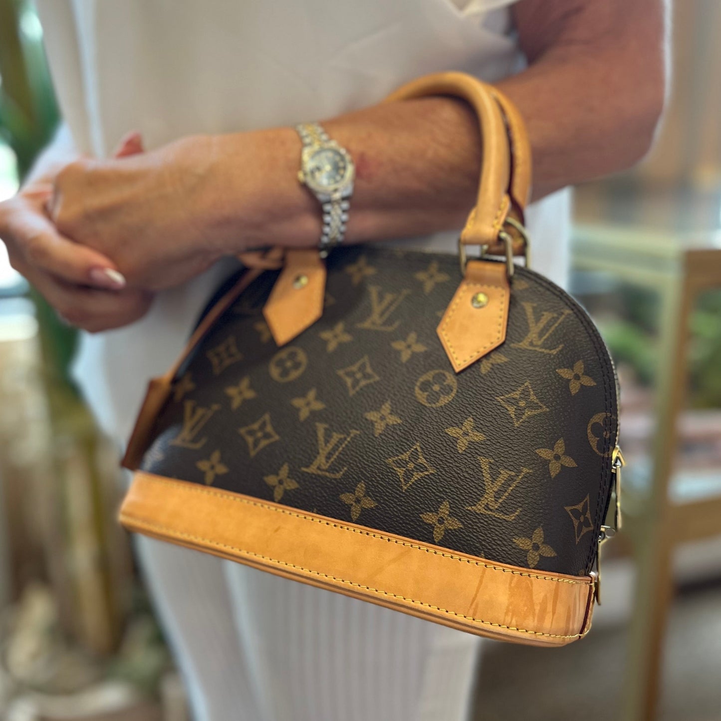 LOUIS VUITTON Alma BB Monogram Canvas Satchel