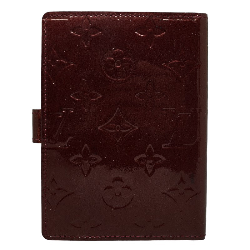 Louis Vuitton Monogram Verney Agenda PM Handbook Cover R21072 Amarant Brown Pearl Patent Leather  Louis Vuitton