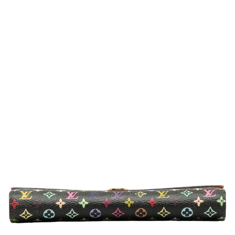 Louis Vuitton Monogram Multicolor M93533 Long Wallet PVC/Ledger Black Black