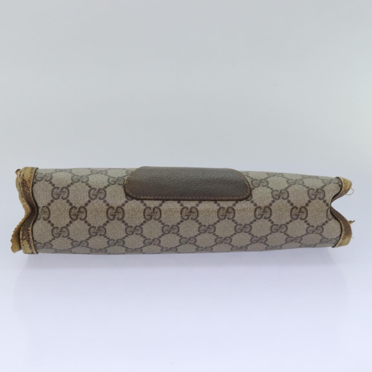 GUCCI GG Supreme Web Sherry Line Clutch Bag PVC Beige Red 89 01 033 81004